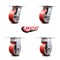 Service Caster 5 Inch Red Poly on Cast Iron Caster Set with Roller Bearings 2 Swivel 2 Rigid SCC-35S520-PUR-RS-2-R-2 - alternate 7